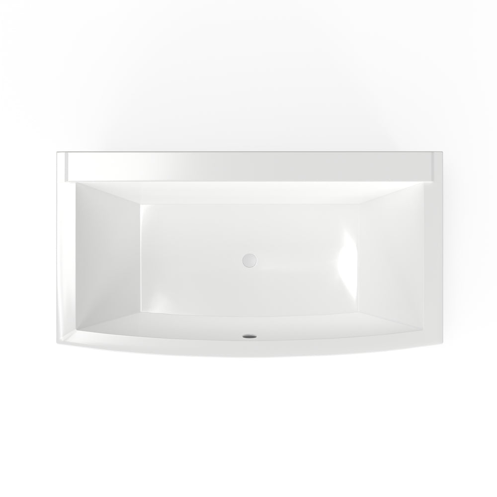 Townsend 68 x 36-Inch Freestanding Bathtub Center Drain With Integrated Overflow