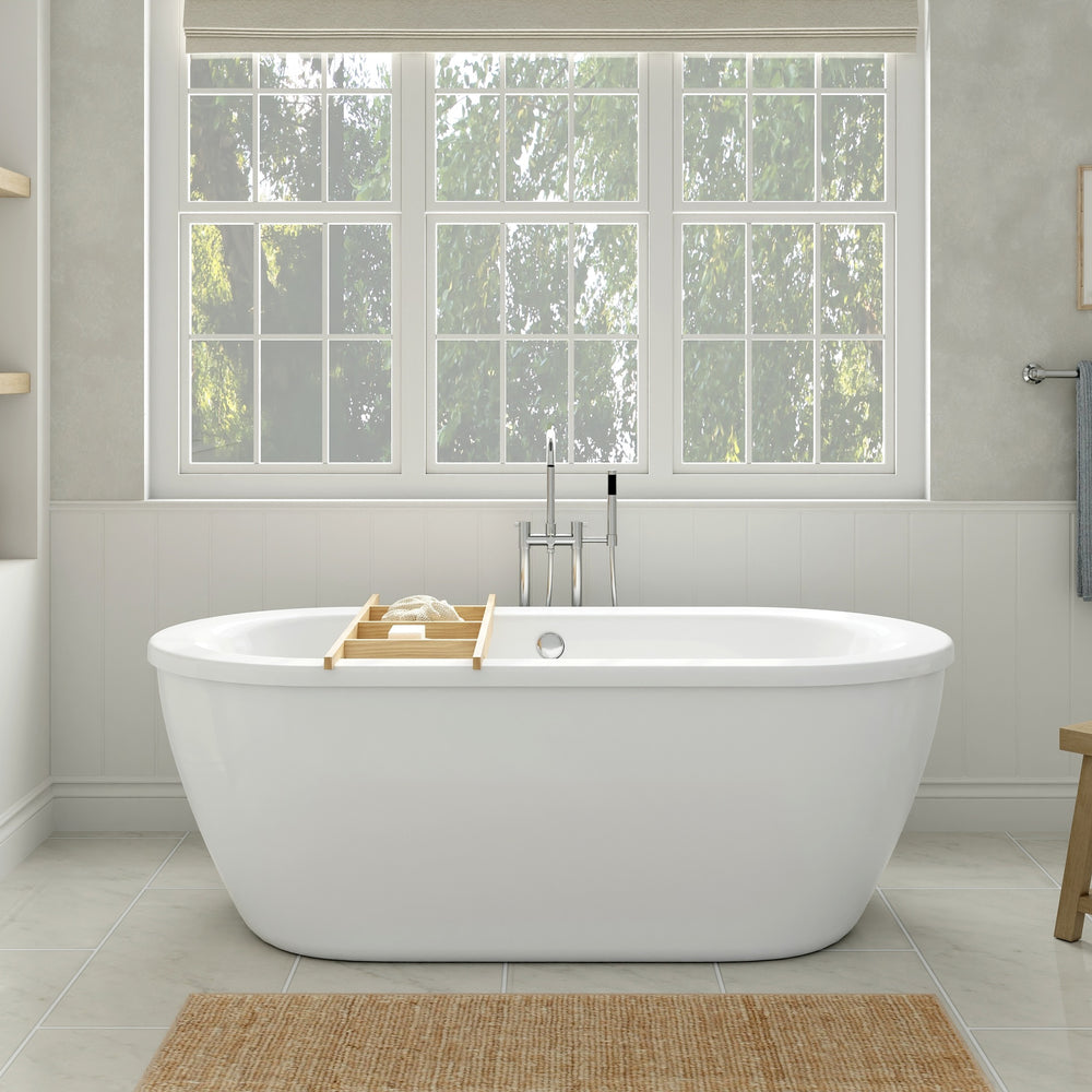 Cadet 66 x 32-Inch Freestanding Bathtub With Drain Chrome Finish