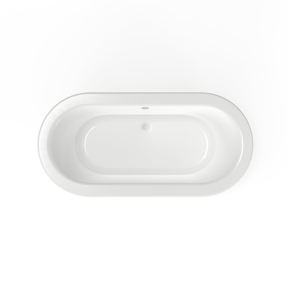 Cadet 66 x 32-Inch Freestanding Bathtub With Drain Chrome Finish