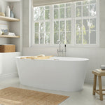 Coastal Serin 68 x 31-Inch Freestanding Bathtub Center Drain With Integrated Overflow