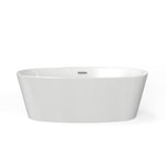 Coastal Serin 68 x 31-Inch Freestanding Bathtub Center Drain With Integrated Overflow
