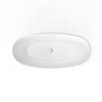 Coastal Serin 68 x 31-Inch Freestanding Bathtub Center Drain With Integrated Overflow