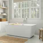 Sedona Loft 63 x 30-Inch Rectangle Freestanding Bathtub Center Drain With Integrated Overflow