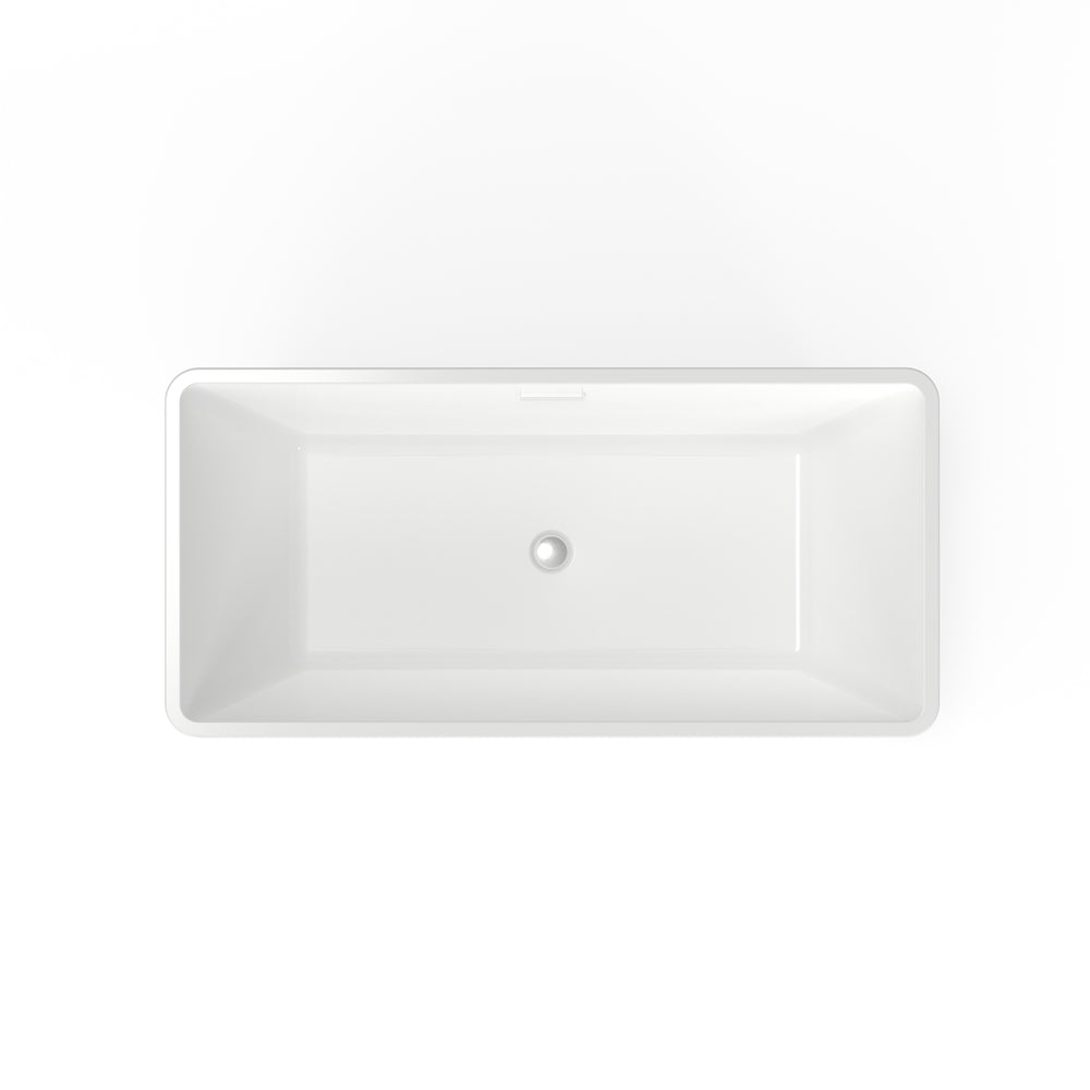 Sedona Loft 63 x 30-Inch Rectangle Freestanding Bathtub Center Drain With Integrated Overflow