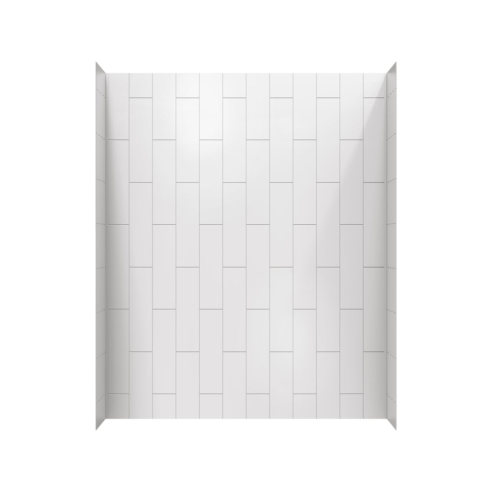 Aspirations 60 x 32 x 72-Inch Vertical Tile Bath Wall Set in White