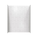 Aspirations 60 x 32 x 72-Inch Vertical Tile Bath Wall Set in White