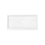 Princeton Americast 60 x 34 x 3  Alcove Shower Base with Center Drain in White - Square Drain in Chrome