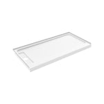 Princeton PRO 60 x 30  Porcelain Enamel Alcove Shower Base with Left-Hand Drain in White - Matte Black Trench Drain 4 1/2" in. from Wet Wall