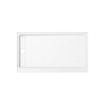 Princeton Americast 60 x 36  Alcove Shower Base with Left-Hand Drain in White - Brushed Nickel Trench Drain 4 1/2" in. from Wet Wall