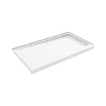 Princeton Americast 60 x 36  Alcove Shower Base with Right-Hand Drain in White - Brushed Nickel Trench Drain 4 1/2" in. from Wet Wall