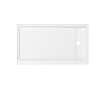 Princeton PRO 60 x 34  Porcelain Enamel Alcove Shower Base with Right-Hand Drain in White - Matte Black Trench Drain 8 1/2" in. from Wet Wall