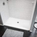 Princeton Americast 60 x 34 x 3  Alcove Shower Base with Center Drain in White - Round Drain