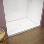 Princeton PRO 48x36x3 Porcelain Enamel Alcove Shower Base with Center Drain in White - Round Drain