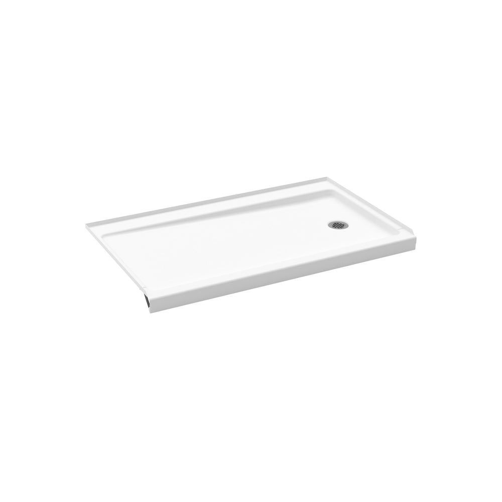 Princeton Americast 60 x 32 x 3  Alcove Shower Base with Right-Hand Drain in White - Round Drain