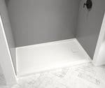 Princeton Americast 60 x 30 x 3  Alcove Shower Base with Right-Hand Drain in White - Square Drain in Chrome
