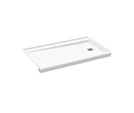 Princeton Americast 60 x 30 x 3  Alcove Shower Base with Right-Hand Drain in White - Square Drain in Chrome
