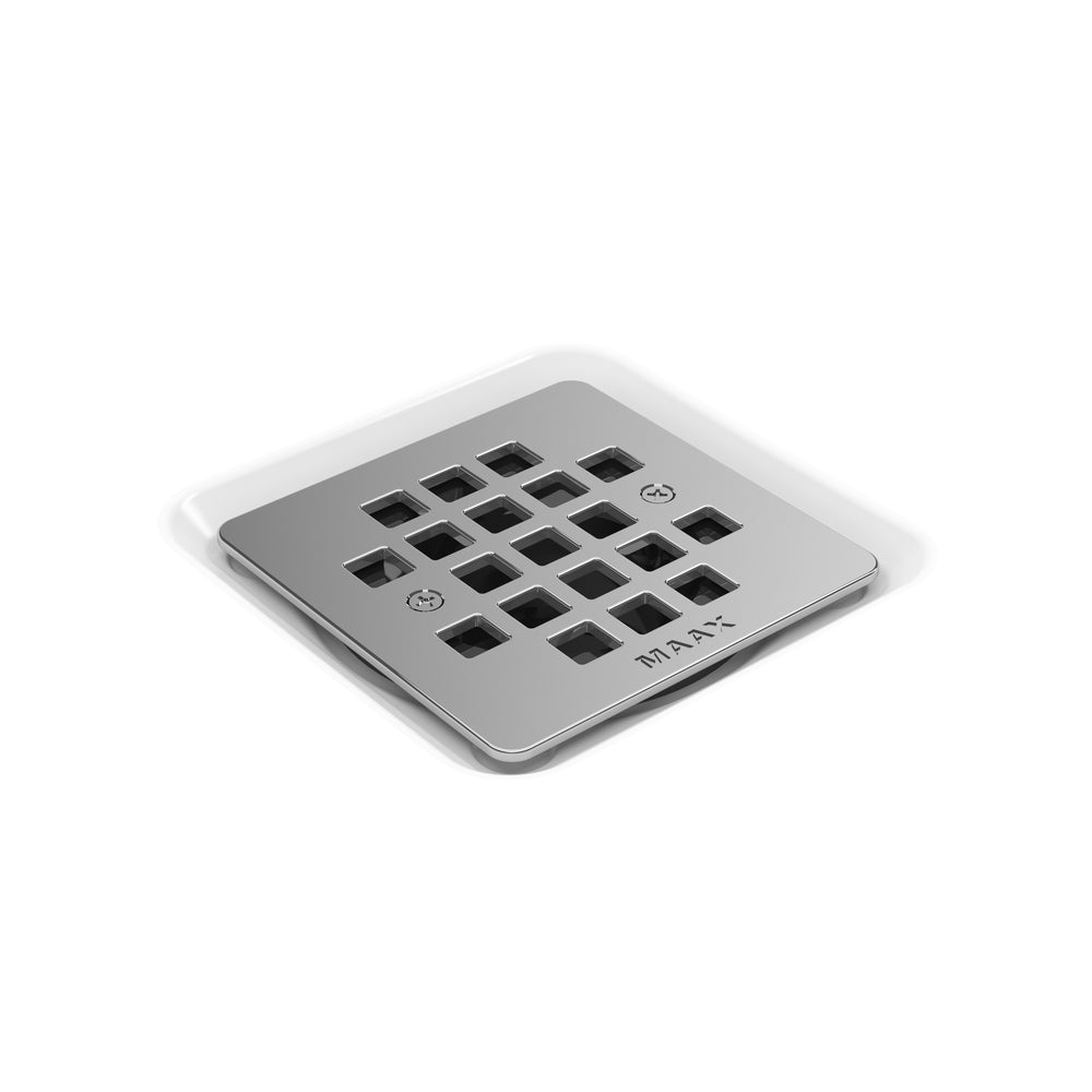 Princeton Americast 60 x 34 x 3  Alcove Shower Base with Center Drain in White - Square Drain in Chrome