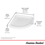 Elevate 36-inch Curved Shower Base with Center Drain