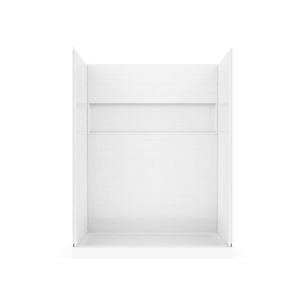 NexTile FHA 4834 Direct-to-Stud Four-Piece Shower Wall Kit in White