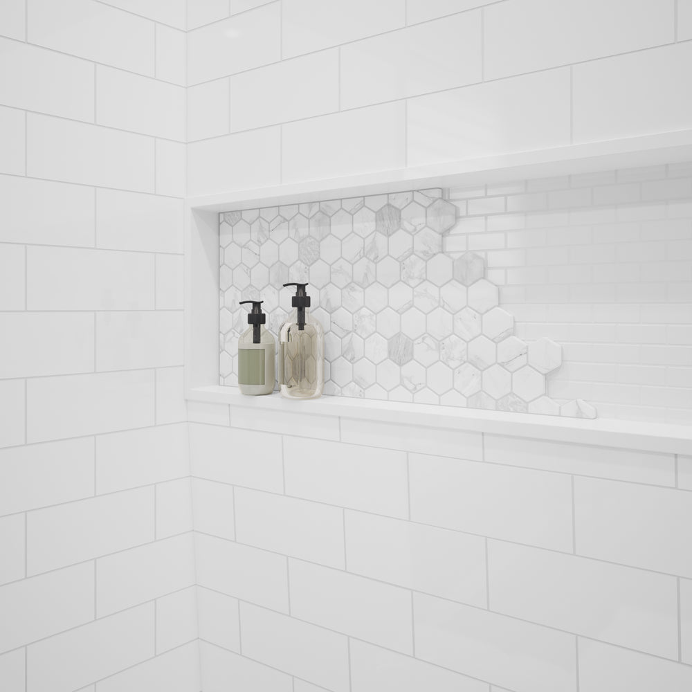 NexTile 4834 Direct-to-Stud Four-Piece Shower Wall Kit