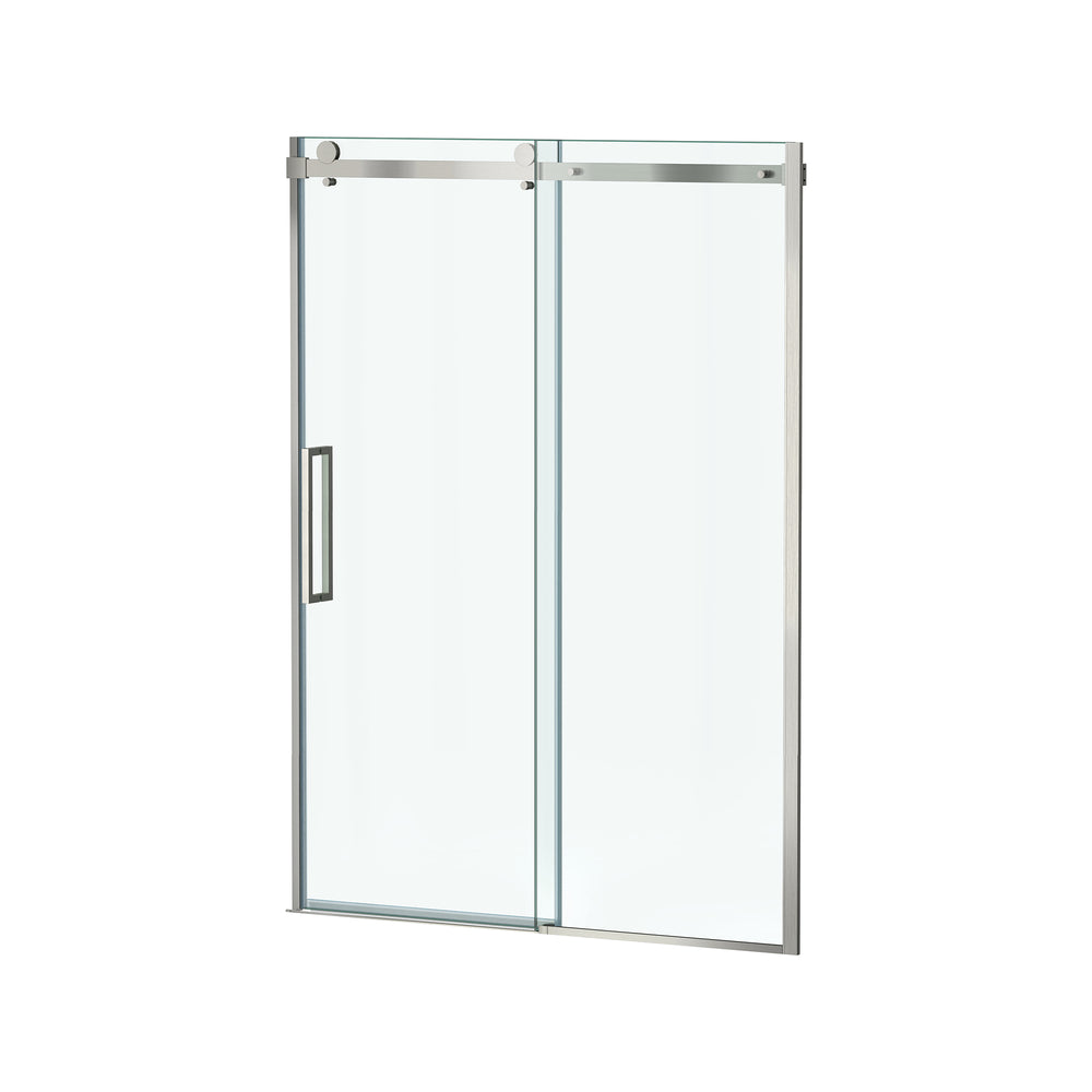 Passage 72-Inch High Semi-Frameless Top-Roller Sliding Shower Door