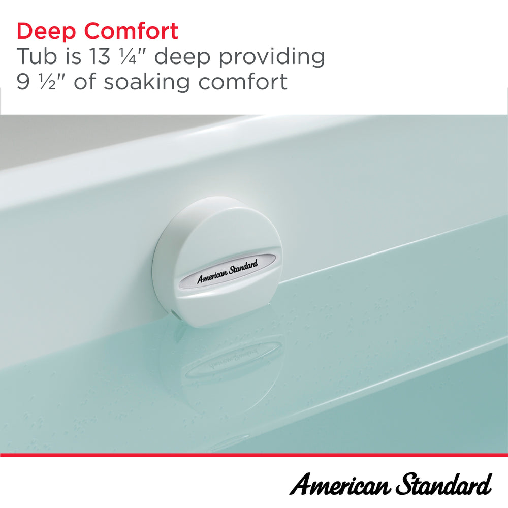 Princeton® PRO Steel 60 x 30-inch Above Floor Rough Integral Apron Bathtub with Left-Hand Outlet