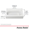 Princeton® PRO Steel 60 x 30-inch Integral Apron Bathtub with Right-Hand Outlet
