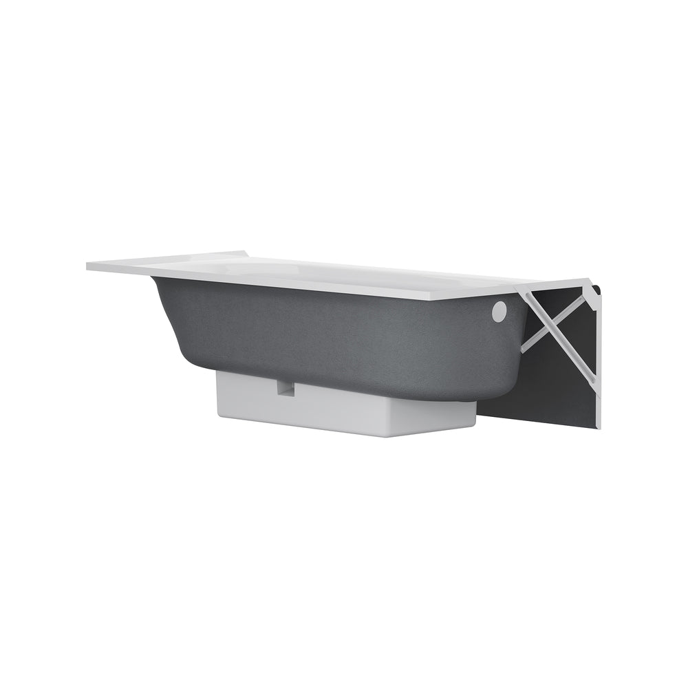 Princeton® PRO Steel 60 x 32-inch Above Floor Rough Integral Apron Bathtub with Right-Hand Outlet