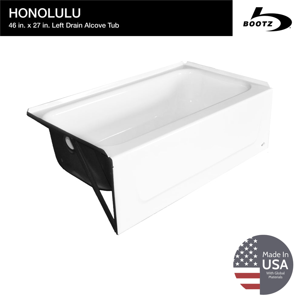 Princeton Americast 46.5 x 27  Alcove Left-Hand Drain Bathtub in White