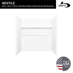 NexTile 6030 Direct-to-Stud Four-Piece Alcove Tub Wall Kit in White