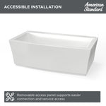 Townsend 68 x 36-Inch Freestanding Bathtub Center Drain With Integrated Overflow