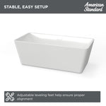 Sedona Loft 63 x 30-Inch Rectangle Freestanding Bathtub Center Drain With Integrated Overflow