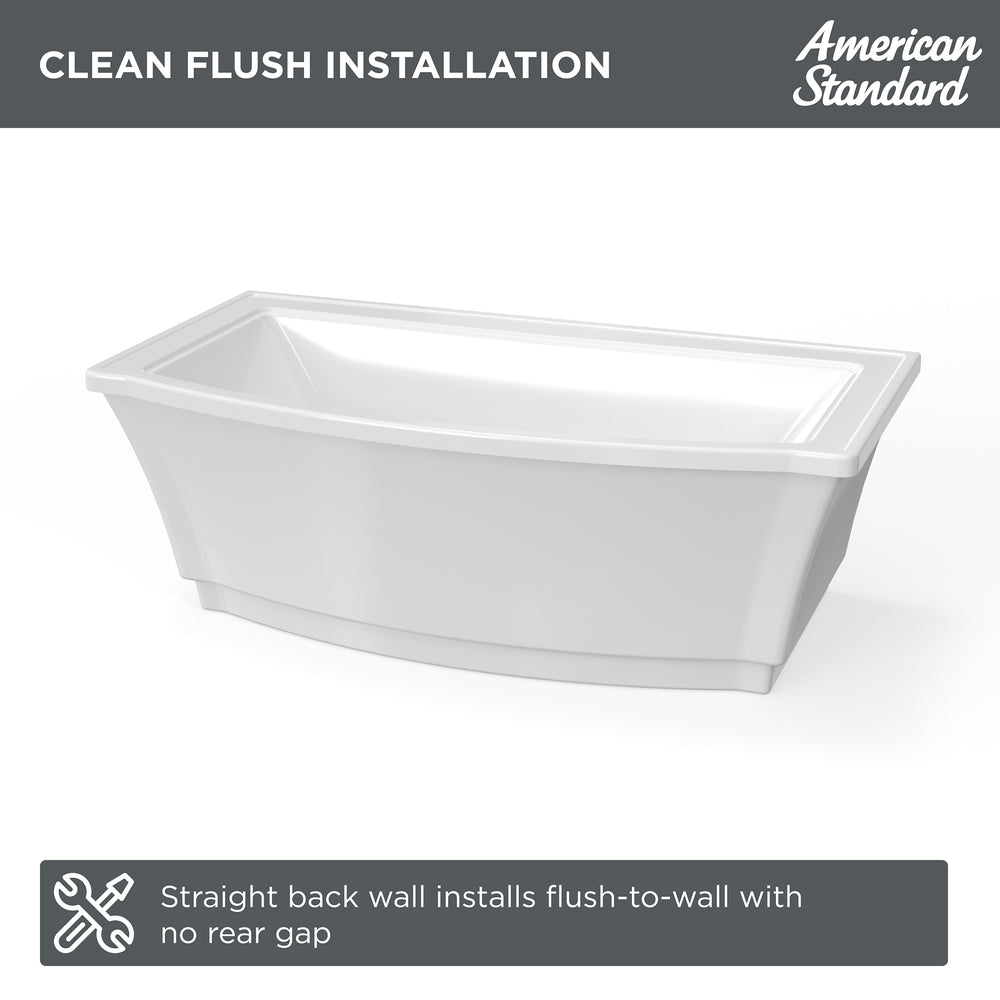 Town Square S 68 x 36-Inch Freestanding Bathtub Center Drain With Integrated Overflow