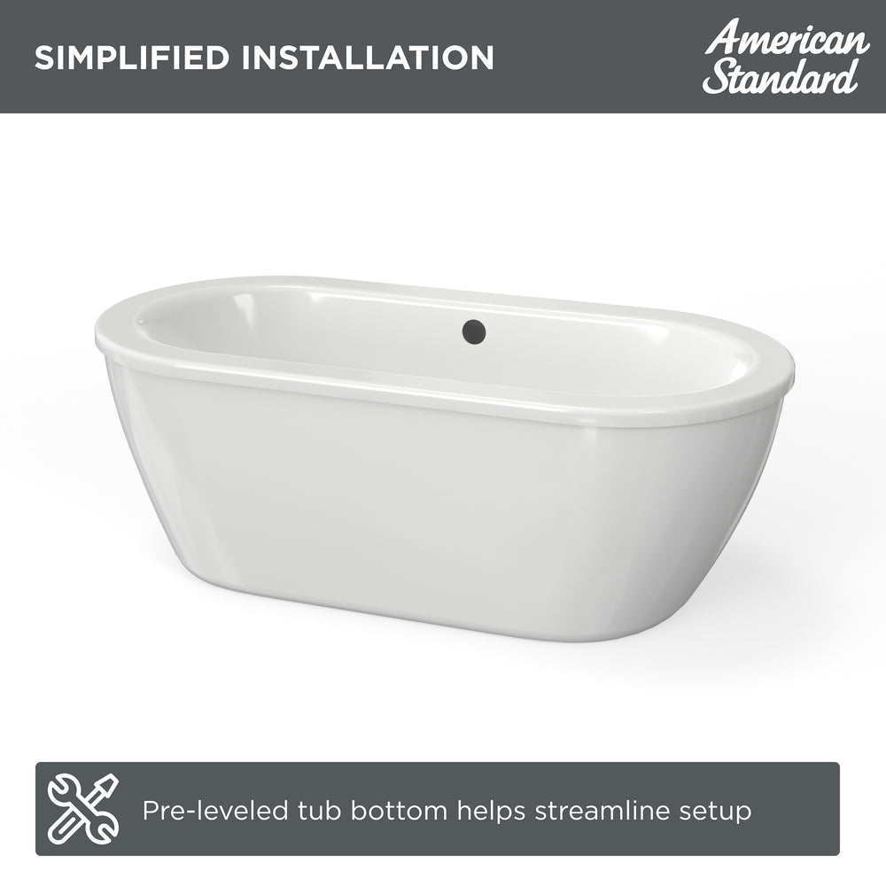 Cadet 66 x 32-Inch Freestanding Bathtub With Drain Chrome Finish