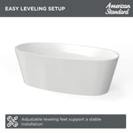Coastal Serin 68 x 31-Inch Freestanding Bathtub Center Drain With Integrated Overflow