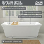 Townsend 68 x 36-Inch Freestanding Bathtub Center Drain With Integrated Overflow