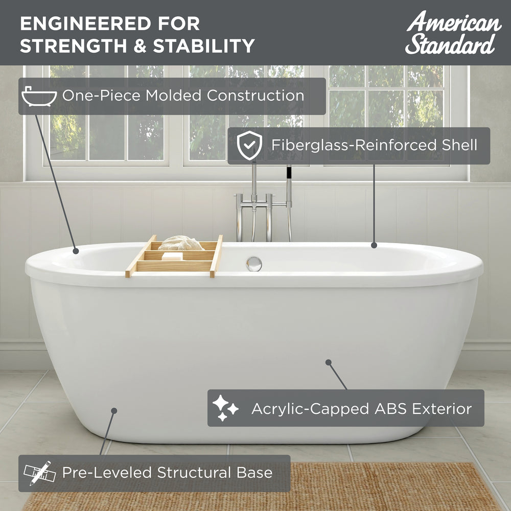 Cadet 66 x 32-Inch Freestanding Bathtub With Drain Chrome Finish