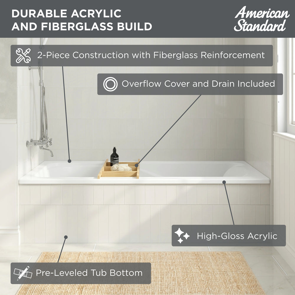 Cadet 72 x 42-Inch Drop-In Bathtub