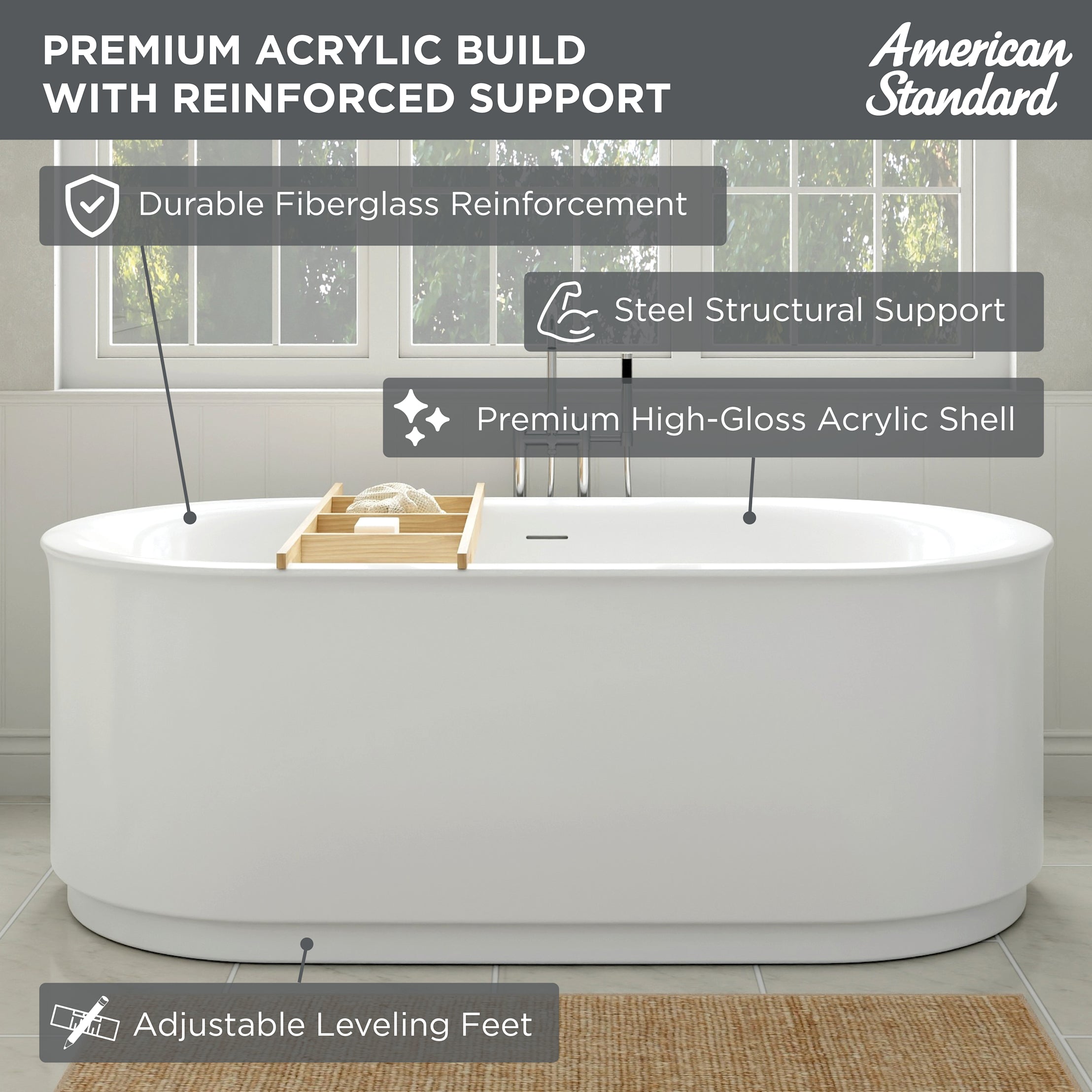 American Standard Studio Freestanding Bathtub, 68x34in. | American