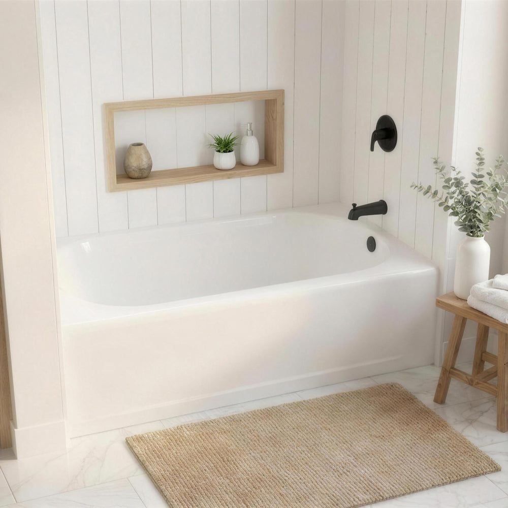 Princeton Americast 60 x 30-Inch Integral Apron Bathtub Left-Hand Outlet With Integral Drain