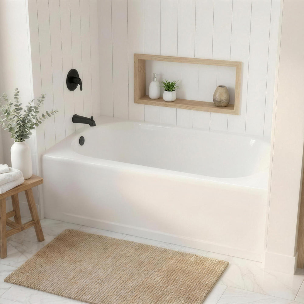Princeton® Americast® 60 x 30-Inch Integral Apron Bathtub Above Floor Rough with Left-Hand Outlet