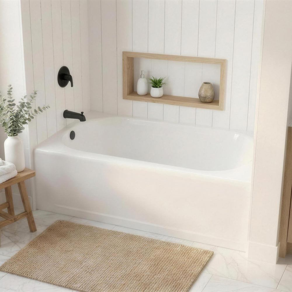 Princeton Americast 60 x 30-Inch Integral Apron Bathtub Above Floor Rough Left-Hand Outlet with Integral Drain