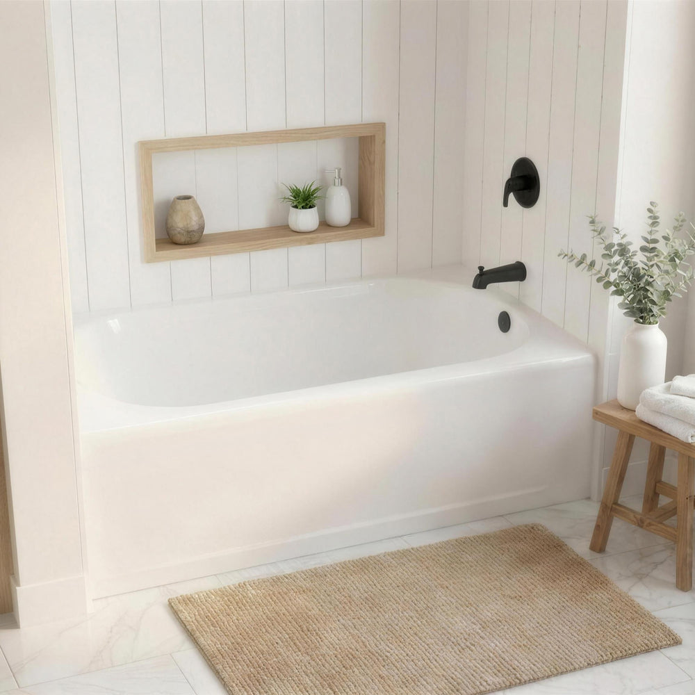 Princeton Americast 60 x 30-Inch Integral Apron Bathtub Above Floor Rough Right-Hand Outlet with Integral Drain