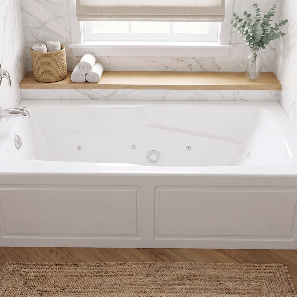 Evolution® 60 x 32-Inch Deep Soak® Integral Apron Bathtub Left-Hand Outlet With EverClean® Hydromassage System