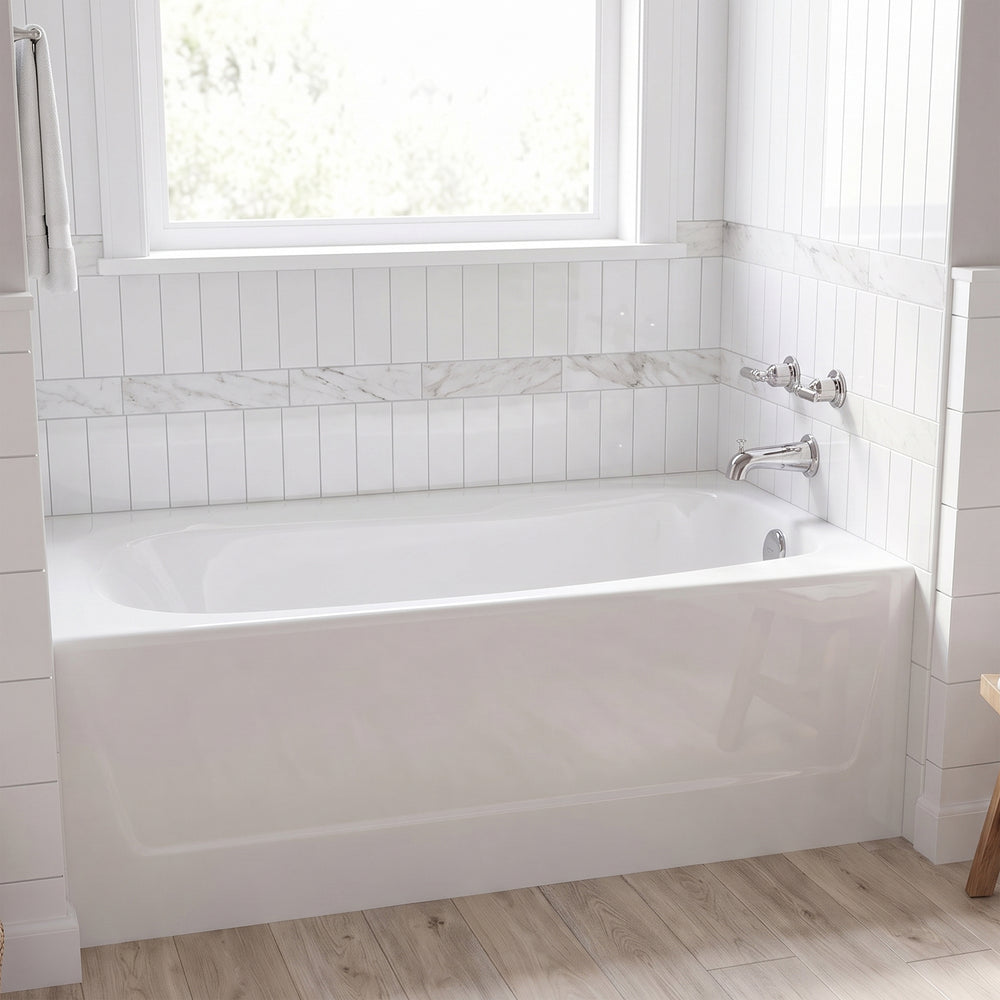 Cambridge Americast 60 x 32-Inch Integral Apron Bathtub With Right-Hand Outlet
