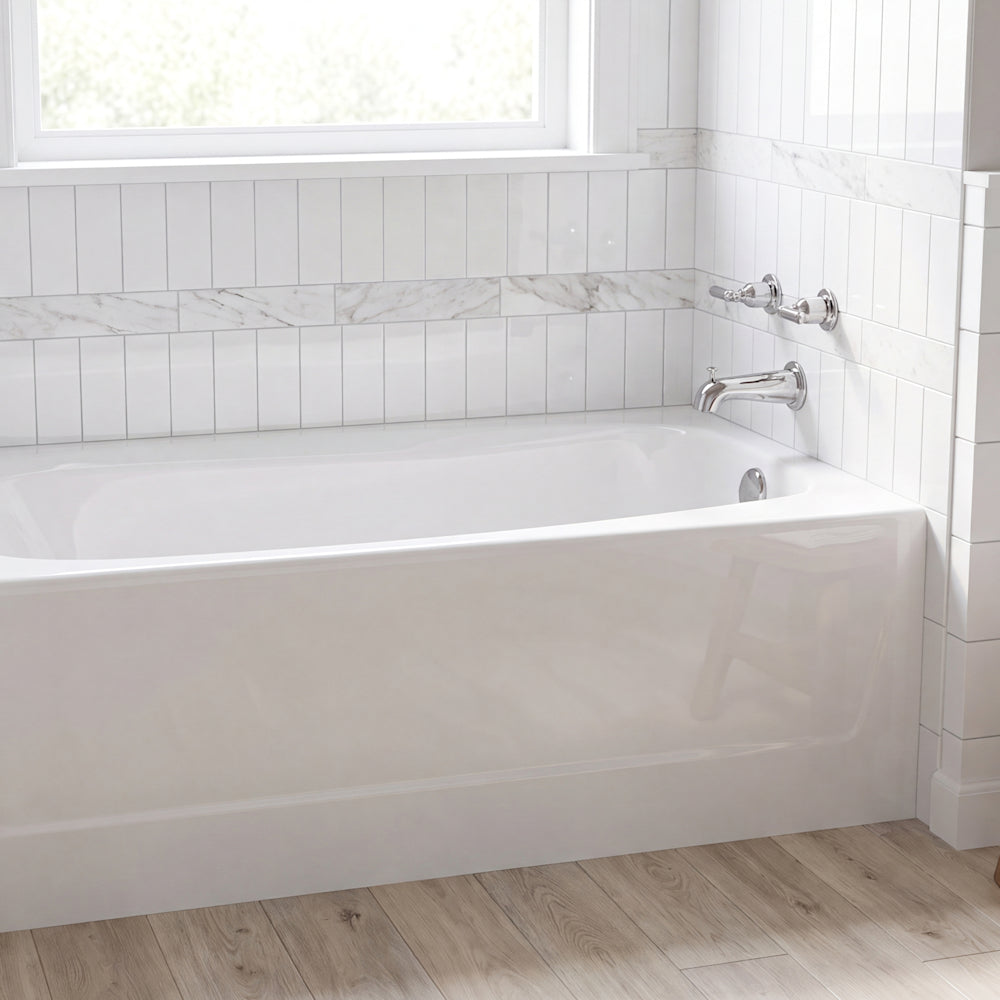 Cambridge Americast 60 x 32-Inch Integral Apron Bathtub With Right-Hand Outlet