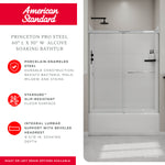 Princeton® PRO Steel 60 x 30-inch Integral Apron Bathtub with Left-Hand Outlet