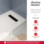 Princeton PRO 60 x 32  Porcelain Enamel Alcove Shower Base with Right-Hand Drain in White - Matte Black Trench Drain 8 1/2" in. from Wet Wall